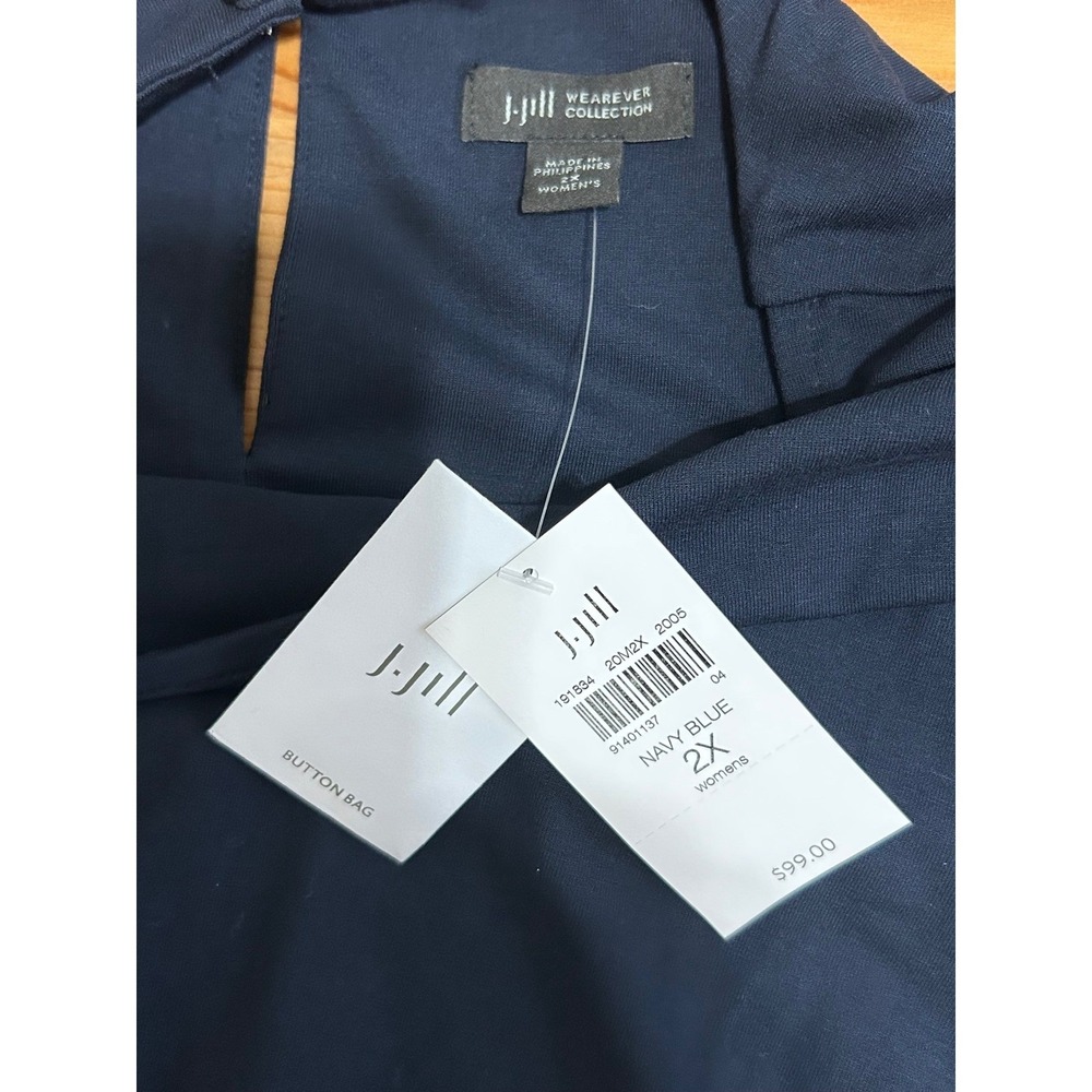 NWT J. Jill Wearever Navy Blue Short Sleeve Tee Shirt Dress 2X Plus Capsule - Picture 5 of 9